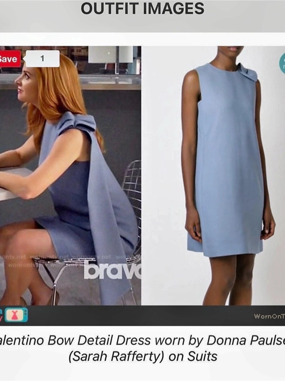 Valentino Bow Detail Crepe Couture Shift Dress Mini Dress in Blue